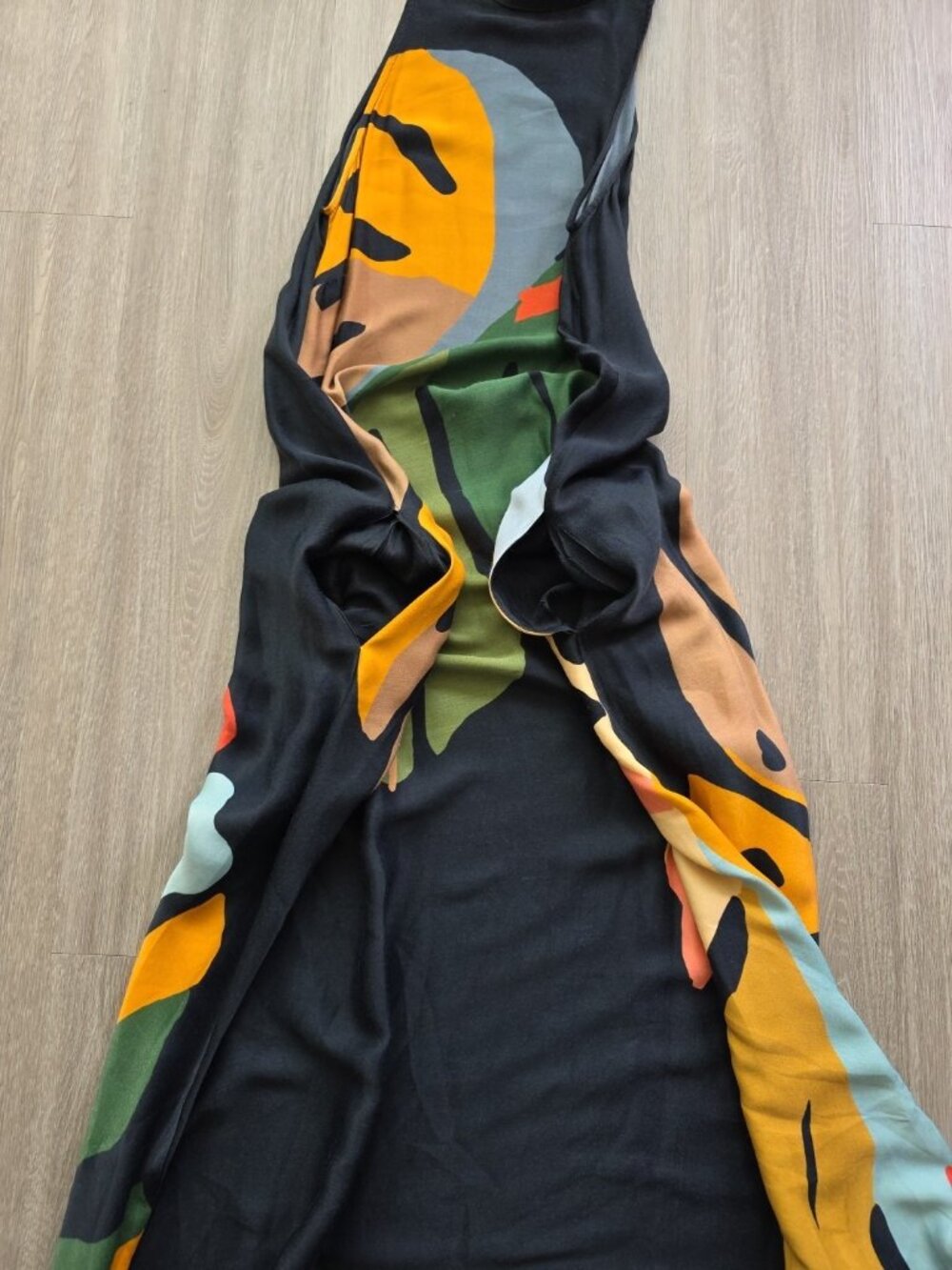 Farm Rio Anthropologie Dress XS Tropical Abstract Sleeveless Midi Boho - Picture 8 of 16